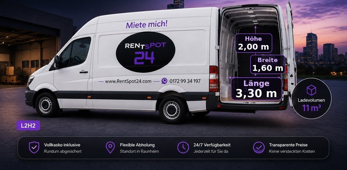 Sprinter L2H2 – RenTSpot24 mit Ladevolumen 11 m³